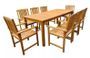 Table rectangulaire et 8 chaises de jardin acacia clair Polina