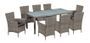 Table rectangulaire et 8 chaises de jardin résine tressée gris Mik
