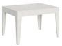 Table rectangulaire extensible 4 à 6 personnes 120/180 cm blanc effet marbre Kina