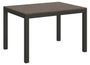 Table rectangulaire extensible 120 à 224 cm bois foncé et métal anthracite Evy