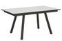 Table rectangulaire extensible 4 à 6 personnes L 120 à 180 cm blanc et métal anthracite Miry