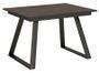 Table rectangulaire extensible 4 à 6 personnes L 120 à 180 cm bois foncé et métal anthracite Bareni