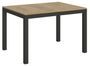 Table rectangulaire extensible bois clair et métal anthracite 6 à 10 personnes L 120 à 224 cm Evy