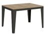Table rectangulaire extensible 6 à 10 places L 120 à 224 cm chêne clair et pieds acier gris foncé Flavien