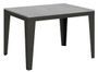Table rectangulaire extensible 6 à 10 places L 120 à 224 cm gris effet béton et pieds acier gris foncé Flavien