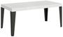 Table rectangulaire extensible 6 à 12 places L 160 à 264 cm blanc laqué et pieds métal anthracite Flavio
