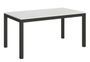 Table rectangulaire extensible 6 à 14 personnes L 180 à 284 cm bois blanc et métal anthracite Evy