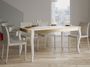 Table rectangulaire extensible 6 à 14 personnes L 180 à 284 cm frêne blanc et métal doré Odeza