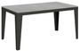 Table rectangulaire extensible 6 à 14 places L 180 à 284 cm gris effet béton et pieds acier gris foncé Flavien