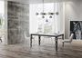 Table rectangulaire extensible 6 à 16 personnes L 120 à 380 cm blanc et cadre métal anthracite Zakary