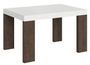 Table rectangulaire extensible blanche et bois noyer 130 à 234 cm Ribo