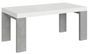 Table rectangulaire extensible blanche et gris béton 180 à 440 cm Ribo