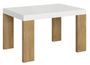 Table rectangulaire extensible blanche et pieds bois clair 4 à 10 personnes L 130 à 234 cm Ribo