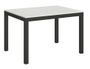 Table rectangulaire extensible bois blanc et métal anthracite 6 à 16 personnes L 120 à 380 cm Evy