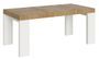Table rectangulaire extensible bois clair et pieds blanc 8 à 20 personnes L 180 à 440 cm Ribo