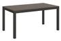 Table rectangulaire extensible bois foncé et métal anthracite 180 à 440 cm Evy