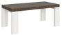 Table rectangulaire extensible bois noyer et pieds blanc 8 à 20 personnes L 180 à 440 cm Ribo