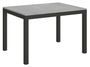 Table rectangulaire extensible gris béton et métal anthracite 120 à 224 cm Evy