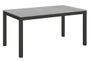 Table rectangulaire extensible gris béton et métal anthracite 160 à 264 cm Evy