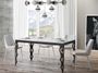 Table rectangulaire extensible orientale 6 à 10 personnes L 120 à 224 cm blanc et cadre métal anthracite Zakary