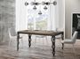 Table rectangulaire extensible orientale 6 à 10 personnes L 120 à 224 cm chêne clair et cadre métal anthracite Zakary