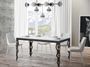 Table rectangulaire extensible orientale 6 à 20 personnes L 160 à 420 cm blanc laqué et cadre métal anthracite Zakary