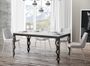 Table rectangulaire extensible orientale 6 à 20 personnes L 160 à 420 cm frêne blanc et cadre métal anthracite Zakary