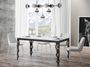 Table rectangulaire extensible orientale 6 à 20 personnes L 180 à 440 cm blanc laqué et cadre métal anthracite Zakary