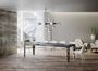 Table rectangulaire extensible orientale 6 à 20 personnes L 180 à 440 cm gris béton et cadre métal anthracite Zakary