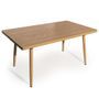 Table rectangulaire frêne clair Bossa 150 cm