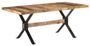 Table rectangulaire industriel VELIZA 180 cm - Bois de manguier et acier noir
