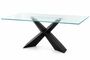 Table rectangulaire moderne acier noir et verre trempé KAZIO – Design italien haut de gamme