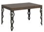 Table rectangulaire orientale 6 places L 130 cm bois foncé et pieds métal anthracite Kazay