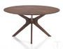 Table rond en bois massif et bois MDF noyer Tahina D 137 cm