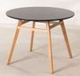 Table ronde 100 cm scandinave noir et pieds bois clair Bristol