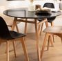 Table ronde 120 cm scandinave noir et pieds bois clair Bristol