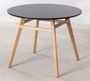 Table ronde 80 cm scandinave noir et pieds bois naturel Bristol