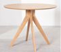 Table ronde bois d'hévéa naturel Kiten 100 cm