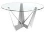 Table ronde design acier chromé et verre trempé Gala - Style contemporain