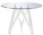 Table ronde design fibre de verre laqué blanc Perla