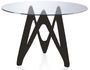 Table ronde design fibre de verre laqué noir Perla
