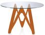Table ronde design fibre de verre laqué orange Perla