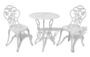 Table ronde et 2 chaises de jardin métal coulé blanc Bridge