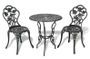Table ronde et 2 chaises de jardin métal coulé vert Bridge