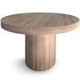 Table ronde à rallonges bois chêne clair Kiassy 110 à 260 cm