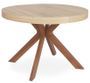 Table ronde extensible bois clair et pieds métal marron Kare 110/160/210/260 cm