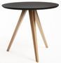 Table ronde FIND 80 cm – Bois brillant & pied métal effet bois naturel – Style scandinave