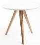 Table ronde FIND 80 cm – Bois brillant & pied métal effet bois naturel – Style scandinave