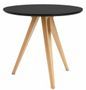 Table ronde FIND 80 cm – Bois brillant & pied métal effet bois naturel – Style scandinave