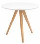 Table ronde FIND 80 cm – Bois brillant & pied métal effet bois naturel – Style scandinave